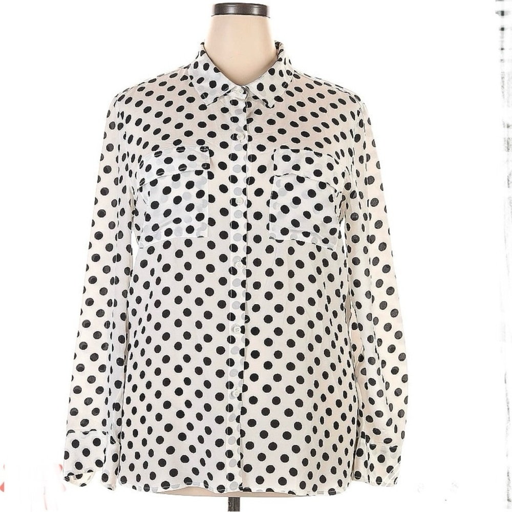 Silk Polka Dot Victoria’s Secret Blouse